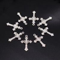 8pcs Handmade Rhinestone 4 Style Cross Pendant DIY Charm Earrings Bracelet Jewelry Crafts Metal Accessories For Woman P93 DIY accessories and others