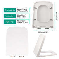 [ewtertgr] Rounded Square 04A-PP วัสดุ (กว้าง35.5ซม. ยาว42-48ซม.) ฝาชักโครกหนาครัวเรือน Universal Toilet Cover ทำความสะอาดง่าย Heavy Duty ห้องน้ำ Potty Cover