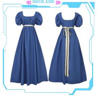 OOTD COS XXXL ชุดราตรีสำหรับงานเลี้ยงน้ำชารีเจนซี่เดรส Jane Austen เอวสูงแนววิคตอเรียวินเทจแขนสั้นชุดคอสเพลย์ผู้หญิง