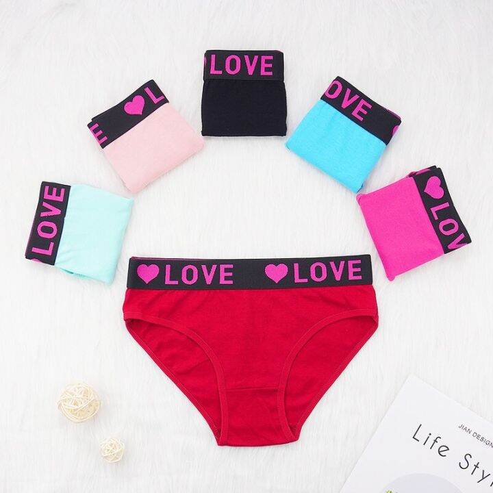 2023-korean-panties-womens-briefs-6pcs-set-mid-rise-shorts-sexy-fashion-letter-m-l-xl-bikini-female-underpants-wholesale-lots-bulk