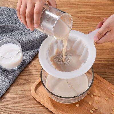 100/200/400 Mesh Kitchen Nut Milk Filter Ultra-fine Mesh Strainer Nylon Mesh Filter Spoon for Soy Milk Coffee Yogurt Strainers Cooking Utensils