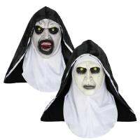 Halloween Cosplay Nun Masque Costume Halloween Dress Up Party Props Horror Nun Cosplay Costumes Latex Horror Movie Character Nun Masque With Scarf Horror Nun Cosplay Masquerade Costume successful