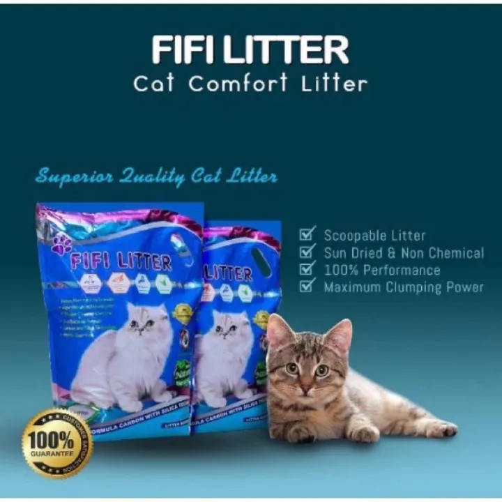 BAG FIFI LITTER Premium Cat Litter Carbon With Silica 10L Pasir Kucing