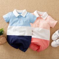 [COD] Baby summer newborn light and comfortable jumpsuit male baby going out romper