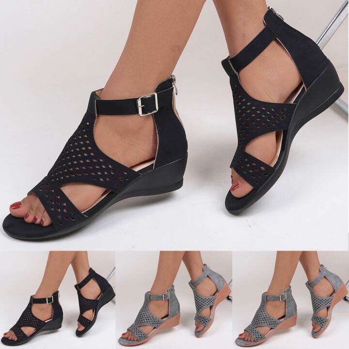 hot-dt-zip-back-hollow-out-wedge-sandals-causal-shoes-toe-huarache-womens-w-sandalias