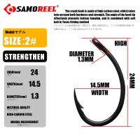 ใหม่50ชิ้นตะขอมีความแข็งแรงสูงเคลือบ PTFE สแตนเลสคาร์บอนสูงอุปกรณ์ตกปลาโค้งงอได้กว้าง LYG3824จับปลา