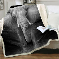 Animal elephant 3D print Sherpa blanket sofa sofa