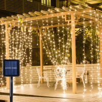 3M Solar Led String Light Outdoor Fairy Curtain Lights Garland Window Christmas Decorations for Home Garden Party Solar Lamp