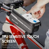 IZUS MTB ที่ใส่โทรศัพท์กันน้ำมือจับจักรยานแบบสัมผัสโทรศัพท์มือถือเคสกระเป๋าโทรศัพท์โทรศัพท์กระเป๋าจักรยานจักรยานกรอบกระเป๋าจักรยานโทรศัพท์มือถือกระเป๋าโทรศัพท์