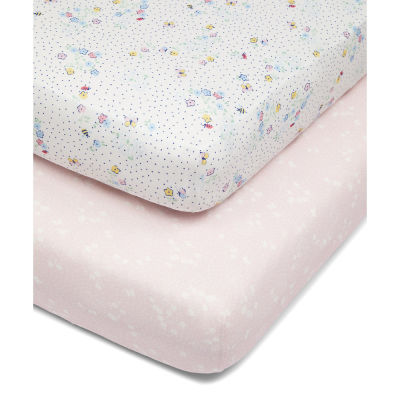 ผ้าปูที่นอนเด็ก Mothercare spring flower fitted cot bed sheets - 2 pack UA166