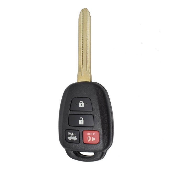 รถ-remote-key-fob-shell-สำหรับ-toyota-camry-corolla-prius-rav4-highlander-sequoia-tundra-4ปุ่ม-blank-key-blade-ชุดซ่อม