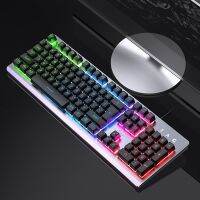 （Miss qis keycap）Gamer KeyboardMechanical FeelKeyboard 104 KeysUSB Voice Control RGB 15 COLORFUL With Backlit Keyboard