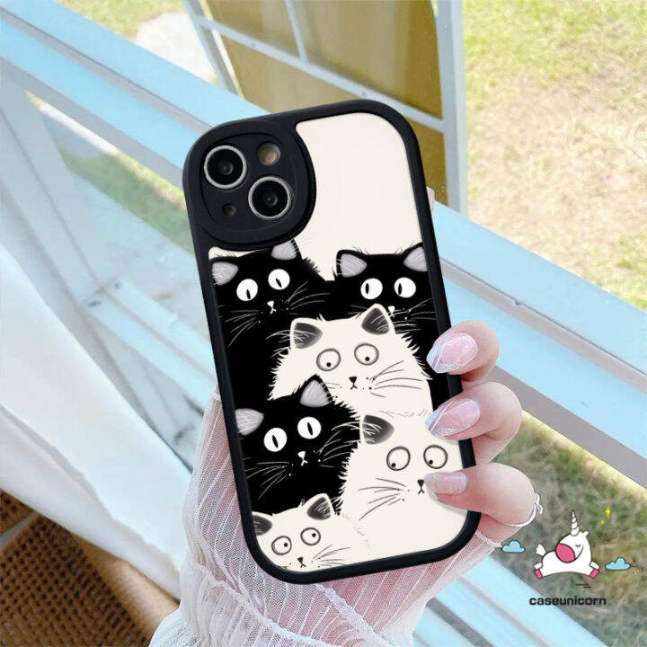 เคสมือถือลายแมวการ์ตูนน่ารักใช้ได้กับ-iphone-11-14-12-13-pro-max-7plus-xr-6s-7-8-plus-x-xs-max-se-2020ฝาครอบด้านหลังเนื้อนิ่ม-tpu-ตลก