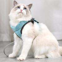 Leash Harness Cat Dog Solid Color Chest Strap Elastic Walking Small Pet Supplies Leashes