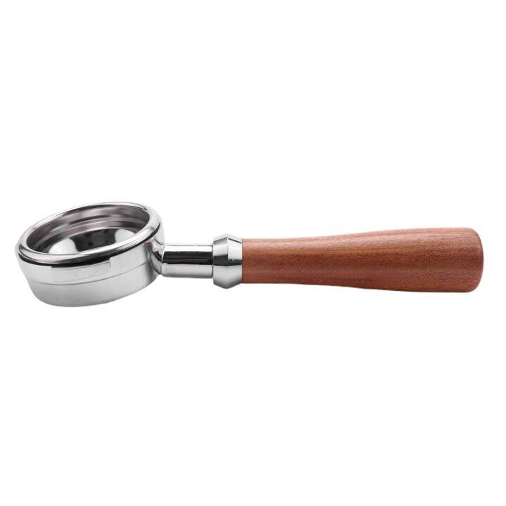 58mm-stainless-steel-coffee-machine-e61-no-base-filter-bracket-coffee-bottomless-handle-coffee-spoon-wooden-handle-professional-accessories