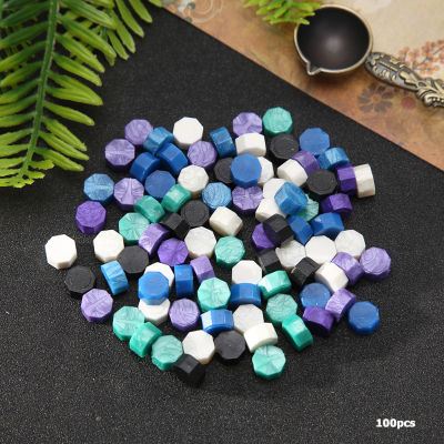 100pcs Retro Sealing Wax Grain Octagon Fire Painting Pill Stamping Envelope