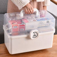 Portable First Aid Kit Storage Box Plastic Multi-Functional Family Emergency Kit Box with Handle Large-Capacity Medicine Case