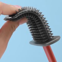 Silicone Toilet Brush with Toilet Brush Suction Cup Holder Wall Mounting for Home Office Ho Toilet Brush Set