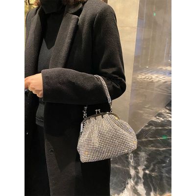 ✕ Handle Rhinestones Evening clutch Bag Purses and handbag luxury Designer shiny Crystal Clutch purse bucket bag shoulder bags