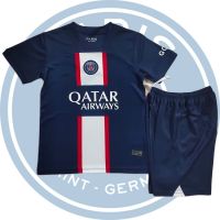 Most popular Paris Saint-Germain Jersey 22/23 Home Shirt Pants Suit Children Soccer Football Jersey PSG Kids Kits Navy Jersey