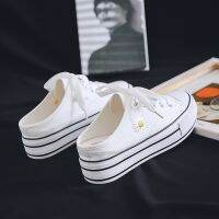 [COD] Fubu daisy thick-soled inner height 5CM no heel slippers Korean version half-support student shoes muffin women