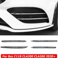 แผ่นตะแกรงไฟหน้าตัดหมอก C118หุ้มสติกเกอร์ตกแต่งแถบสำหรับ Mercedes Benz CLA200 CLA 260 2020 + อุปกรณ์เสริมรถยนต์