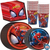 สีแดง Spiderman Superhero Party Arrangement ตกแต่ง Disposable Tableware กระดาษผ้าเช็ดปากผ้าปูโต๊ะเด็กทารกตกแต่งห้องอาบน้ำ-dchvbhdvbhvsfvfb