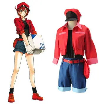 Anime Cells at Work! Erythrocite Red Blood Cell Cosplay Costume Outfit  Uniform