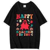 Happy Halloween To You！เสื้อยืด ชุดวันหยุด หัวฟักทองน่ากลัว พิมพ์ตัวอักษร ผ้าฝ้ายแท้ ชุดฮาโลวีน พร้อมส่ง