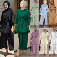 Eid mubarek abaya turkey Hijab ชุดมุสลิมสองชิ้นชุด caftan kaftans เสื้อผ้าอิสลาม abayas สำหรับผู้หญิงวงดนตรี musulman