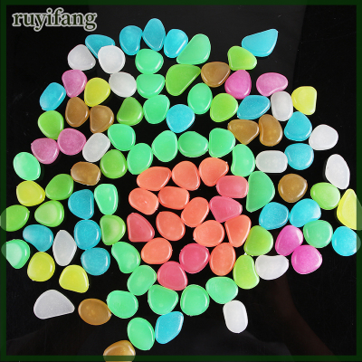 ruyifang 10pcs Fluorescent Pebble Garden ถังปลาตกแต่งหินเรืองแสงแสง-emitting ประดิษฐ์กรวดสนามหญ้าสวนตกแต่งอุปกรณ์เสริม