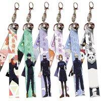 Japan Anime Jujutsu Kaisen Bell Streamer Keychain Itadori Yuji Fushiguro Megumi Gojo Satoru Kugisaki Nobara Key Chain Bag Charm