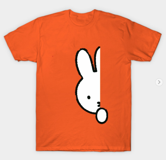 Cartoon miffy（rabbit） T-shirts Men's 100% Cotton Round Neck Short-Sleeved T- Shirt 
