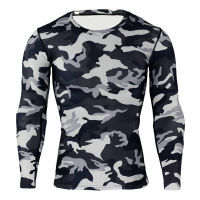 2022 Fashion Hot Selling Running Sports Casual Cycling Breathable Quick Dry Tight Camo Gym Long Sleeve Men