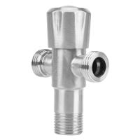 Double Outlet Angle Valve 304 Stainless Steel Stop Valve Anti-Leakage Hot and Cold Universal Valve Bathroom Accessories