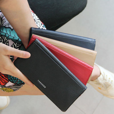 RAY wallet - กระเป๋าสตางค์ใบยาวหนังแท้  สีกรมท่า THEOREM