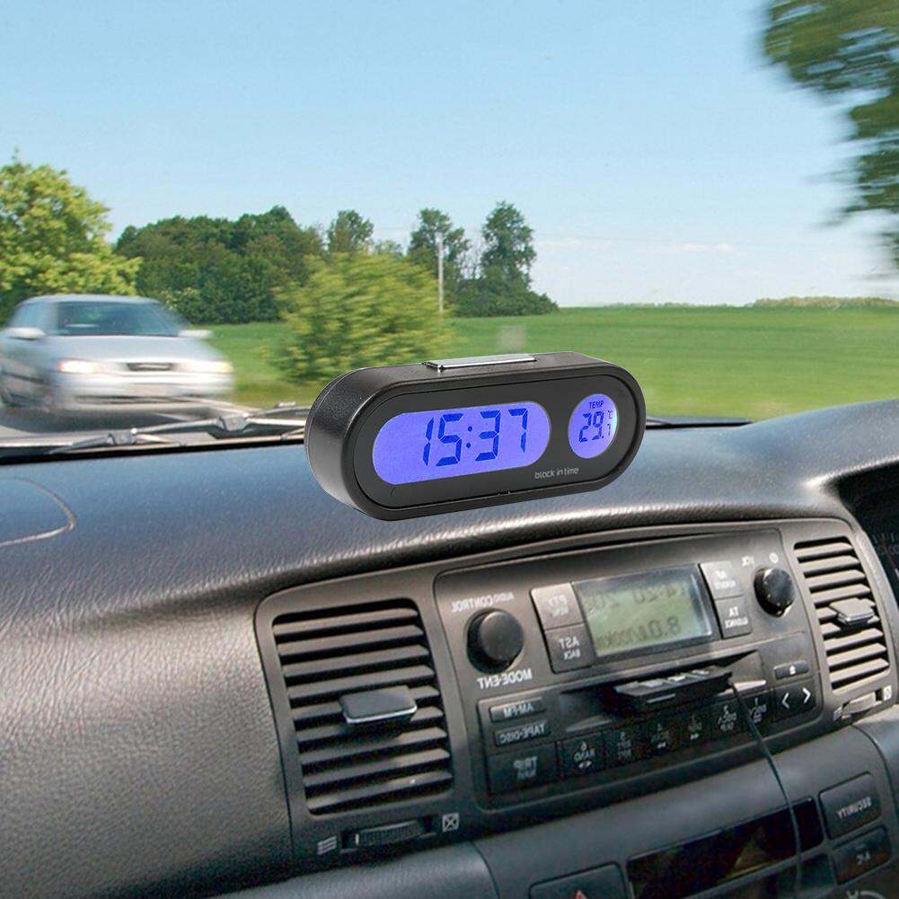 2 In 1 Auto Car Kit Digital LED Electronic Time Clock Thermometer 
