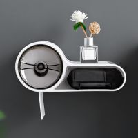 Waterproof Plastic Toilet Paper Holder Rack Wall Mount Toilet Tissue Box Multifunctional Bathroom Storage Rack  No Drill Needed Bathroom Counter Stora