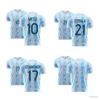 เสื้อกีฬาแขนสั้น ลายทีมชาติฟุตบอล Argentina Messi Dybala Otamendi ทรงหลวม 2021