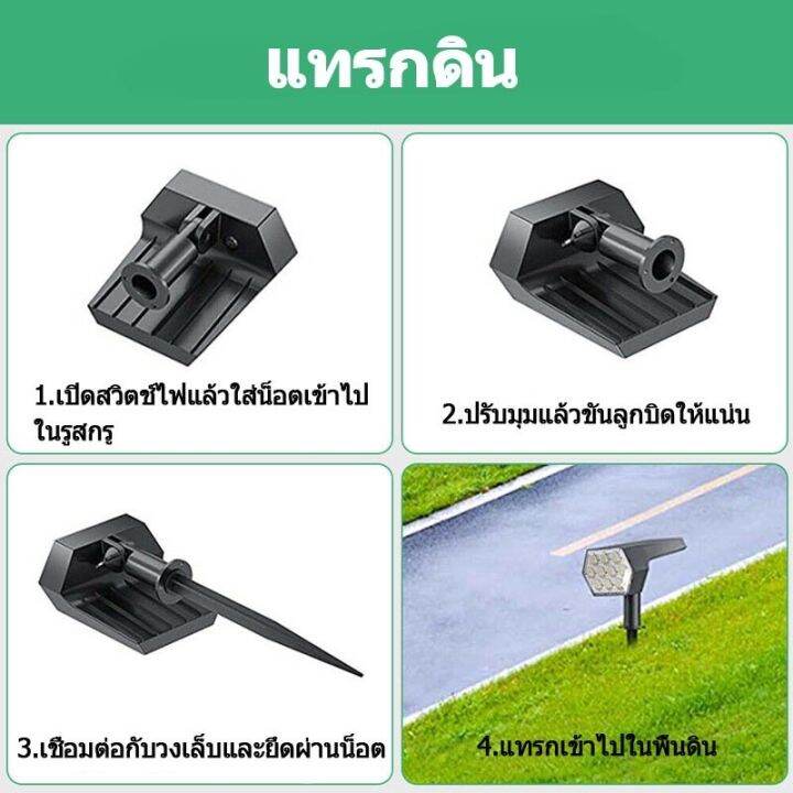 โคมไฟประดับสวนโซล่าเซลล์-led-solar-light-garden-ไฟเหลือง-ไฟขาว-ไฟ7สี-ไฟติดผนัง-สวน-warm-white-liht-ไฟปักสนามใช้ไฟทางเดิน