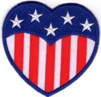 iron on patch Embroidery Heart USA America 7x7 cm หัวใจ รัก สหรัฐอเมริกา ตัวรีด เย็บติดผ้าประเทศไทย โลโก้ปัก มีกาวสำหรับรีด ตกแต่งเสื้อผ้า