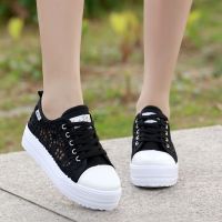 [COD] and summer new thick-soled shoes womens breathable hollow mesh version of the all-match student skate women