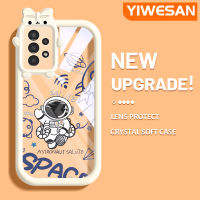 YIWESAN เคสปลอกสำหรับ Samsung A13 5G เคส A04s ลายการ์ตูนน่ารักนักบินอวกาศเคสโทรศัพท์โปร่งใสกันกระแทกน่ารักเคสซิลิโคนเลนส์กล้องถ่ายรูปมอนสเตอร์น้อยน่ารักเคสนิ่มเคสป้องกันสีสันสดใสสุดสร้างสรรค์