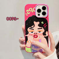 Mei Hong สาวน่ารักและน่าเกลียดพร้อมแต่งหน้าสวย Apple Iphone14 14Plus 14pro 14Promax 13 Promax/ 12Pro เคสโทรศัพท์มือถือเหมาะสำหรับ IPhone11/XR 11 11 Pro 11 Pro Max X Xs Xr Xs Max 7เคสนิ่มใส8 Plus