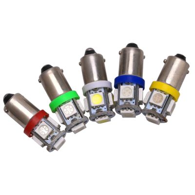 【CW】1X T4W BA9S 5 SMD 5050 Car LED Interior Lamp Side Marker Backup Tail Reading Bulb Door License Plate Light Green Red Blue Yellow