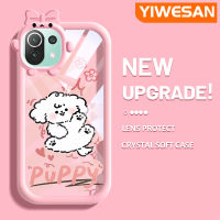 YIWESAN เคสสำหรับ Xiaomi 11 Lite 5G 11 Lite 5G 5G Ne เคสลายการ์ตูนลูกสุนัขน่ารักใหม่กันกระแทกเคสมือถือใสเคสป้องกันเลนส์กล้องถ่ายรูปปิศาจน้อยปลอกซิลิโคนใสนุ่ม