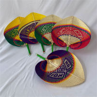 Traditional Chinese Fan Event Fan Decoration DIY Handheld Fan Peach-shaped Bamboo Fan Rainbow Hand-made Fan