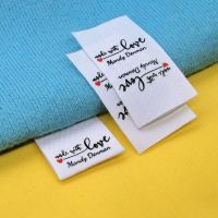 Custom Sewing label  Fold  Custom Clothing Labels - Fabric Name Tags  Logo or Text   Cotton Ribbon  Custom Design (FR074) Labels