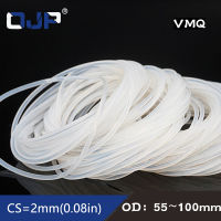 LF Anel de silicone branco/vmq, anel de borracha o od55/60/65/68/70/75/80/85/90/95/100*2mm de espessura, juntas de vedação, arruela