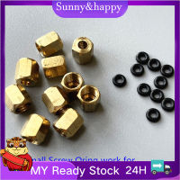 10 Pcs Copper Nut Screw With O Ring for Small Damper for Roland Mutoh Mimaki Printer for 3mm * 2mm Tube